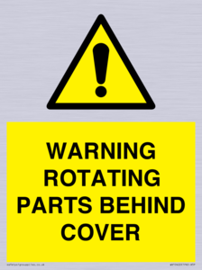 WARNING ROTATING PARTS BEHIND COVER